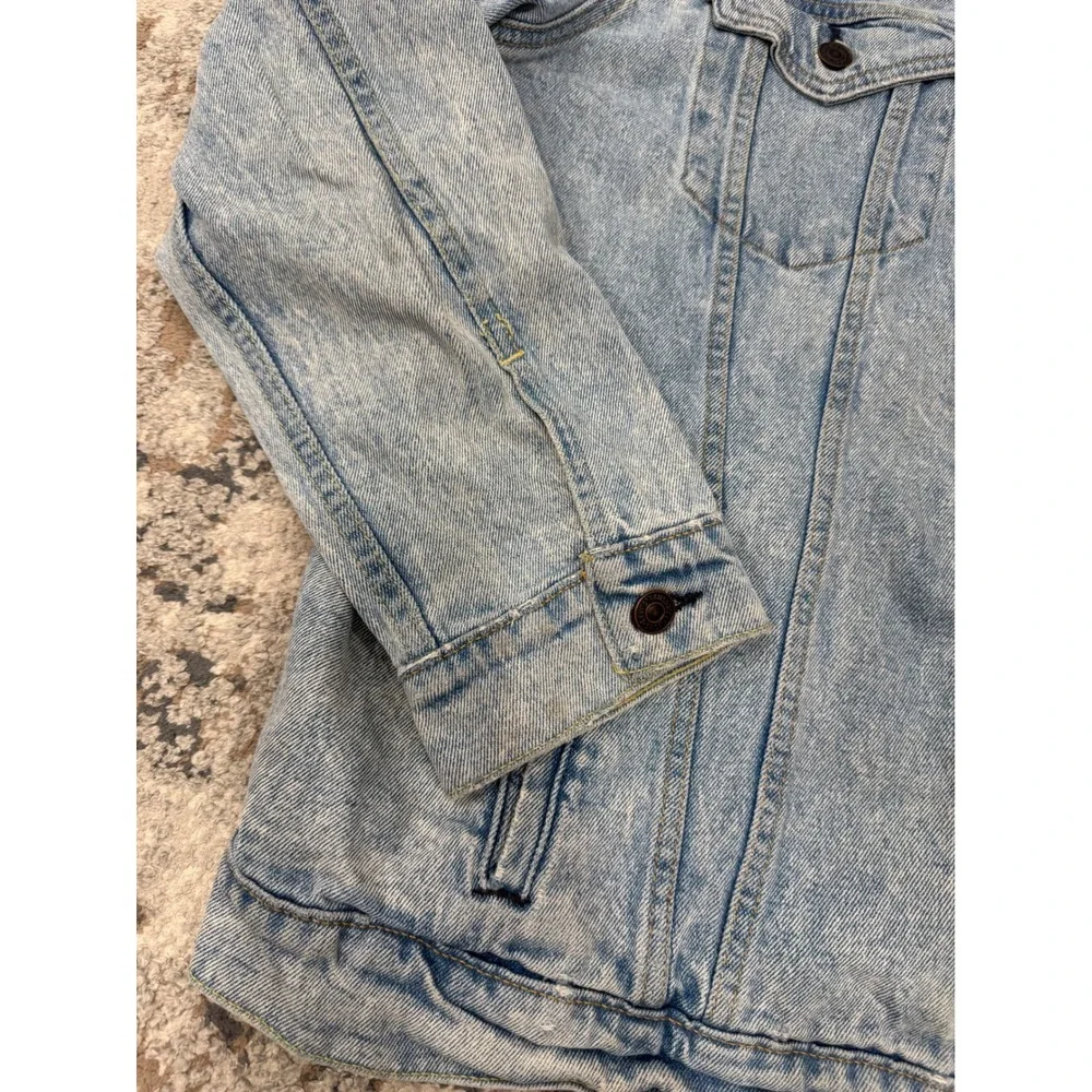 Levis Mens XXL Light Wash‎ Denim Trucker Jacket Acid Wash Cotton Type 3 72334